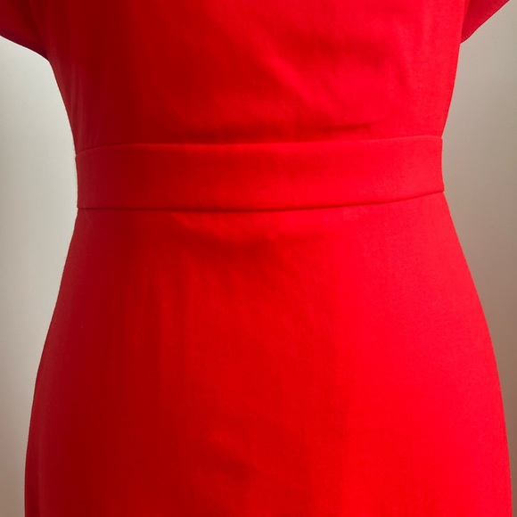 J. CREW Ruffled Short Shoulder Sleeve Midi Red Dress - Picture 11 of 13